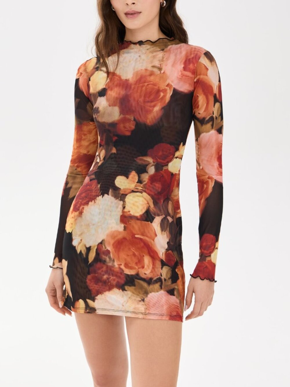 RESA Tyler Dress Muse Long Sleeve Mini Mesh Floral